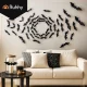 Ruhhy 3D Bat Stickers, 56 pcs, Black