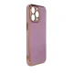 Lighting Color Case for Xiaomi Redmi Note 11 TPU Cover with Gold Frame, Purple