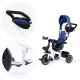ECOTOYS 3-in-1 Kids Tricycle with 360° Rotating Seat, Blue