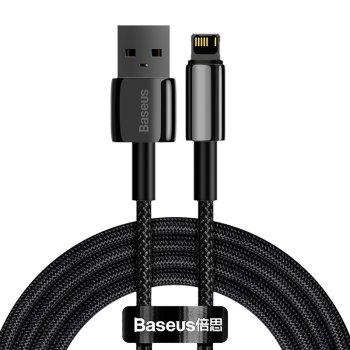 USB to Lightning Cable Baseus Tungsten Gold 2.4A 2m Black