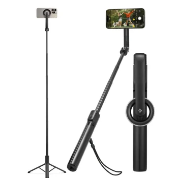 Spigen S580W MagSafe Bluetooth Selfie Stick Tripod, Black
