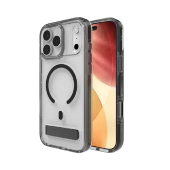 ZAGG Santa Cruz Snap KS MagSafe Case with Stand  iPhone 17 Pro Max - Clear and Black