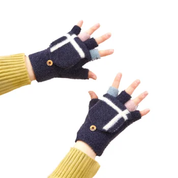 Women's / Children's Winter Convertible Phone Mitten Gloves - Black