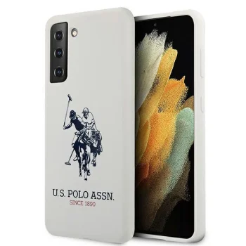 Samsung Galaxy S21 (SM-G991) US Polo Silicone Logo Case Cover (USHCS21SSLHRWH), White