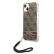 Guess 4G Print Strap Case for iPhone 14 Plus, Brown