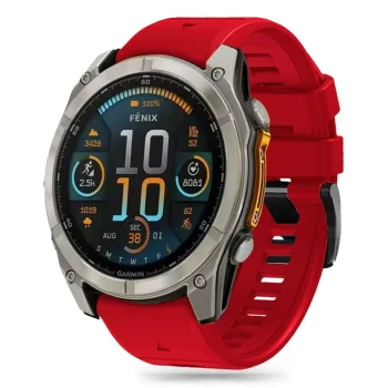 Tech-Protect Strap for Garmin Fenix 5X / 6X / 7X / 8 (51 mm) Silicone Line, Red