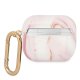 Чехол Guess для AirPods 3 Marble Collection, розовый