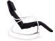 ModernHome Rocking Chair with Adjustable Footrest Lounge Chair, Black and White