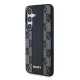 DKNY Samsung Galaxy S24 Case Leather Checkered Mono Pattern MagSafe, Black
