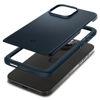 Spigen Thin Fit Case for iPhone 15 Pro Max, Black Metal