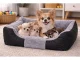 Plush Sofa Dog Bed for Small and Medium Dogs with Washable Cover
