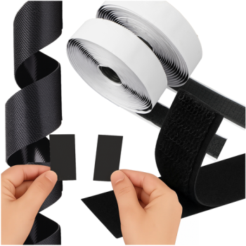 Self-Adhesive Hook and Loop Tape Ruhhy 24237, 5m x 2.5cm, black