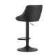 Swivel Bar Stool with Adjustable Height and Footrest, Faux Leather, Black