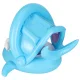 Shark Baby Pool Float with Sun Canopy Inflatable Swim Ring with Seat for Kids 23kg