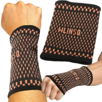 Elastic Wrist Support Brace, Black/Orange