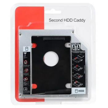 Universal 2nd HDD/SSD Optical Bay Caddy SATA 9.5 mm for Laptop