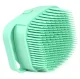 Silicone pet washing brush with shampoo dispenser, mint color