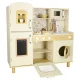 Kids Wooden Play Kitchen with Sound, Light and Water Faucet, 90 cm, Beige