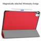Apple iPad Pro 11\'\' (2024) (A2837 A2925) PU Leather Protective Tri-fold Book Case Cover, Red