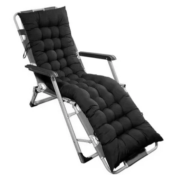 Sun Lounger Cushion 160 cm Outdoor Patio Chair Pad, Black