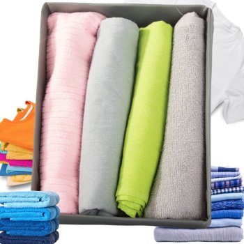 Drawer Organizer for Underwear, Socks, and Clothes, Grey