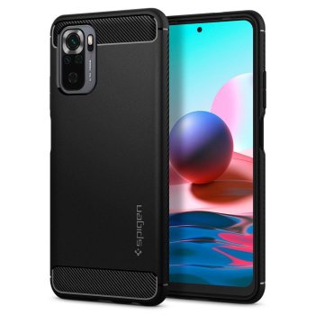 Xiaomi Redmi Note 10 4G / 10S Spigen Rugged Armor Case Cover, Black | Telefona Maciņš Vāks Apvalks Bampers
