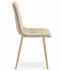 Upholstered Velour Dining Chair Quilted Modern, Beige