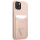 Guess Saffiano Triangle Logo Cardslot Case for iPhone 13 - Pink