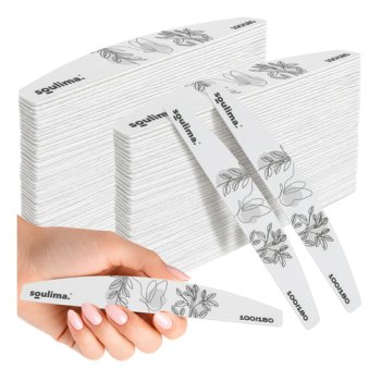 Pusmēness formas plānas nagu vīles 100 180 100 gab Soulima, pelēkas