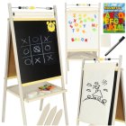 Children's Double-sided Magnetic Wooden Drawing Board with Accessories, 40x45x100 cm