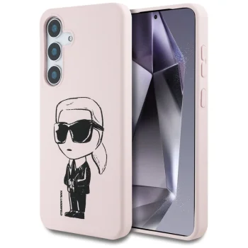 Karl Lagerfeld Silicone Graffiti Ikonik MagSafe Case for Samsung Galaxy S25, Pink
