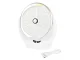 Wireless Desk Fan with LED Light and Rechargeable Battery, White/Silver