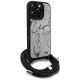 Karl Lagerfeld Crossbody Grained Pattern & Logo Case for iPhone 16 Pro, Gray