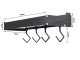 Hanging Kitchen Shelf with Hooks, Aluminum, 30 cm, Black
