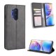 OnePlus 8 Pro Vintage Texture PU Leather Case Wallet Cover, Black