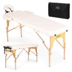 ModernHome 2-Section Wooden Portable Massage Table with Carrying Case