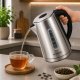 Electric Kettle 1.7L 1850-2200W, Stainless Steel, Silver