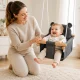 Baby Swing with Soft Fabric Seat and Wooden Frame, Grey