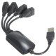 4-Port USB 2.0 Hub High-Speed Data Splitter for PC and Laptop, Black