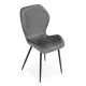 Set of 4 Modern Upholstered Dining Chairs ModernHome Velvet Accent, Grey