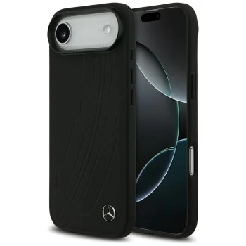 Mercedes Leather Large Laurel Leave MagSafe Case for iPhone Air Black