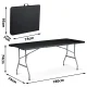 Plonos Folding Catering Garden Table, 180 cm, Black