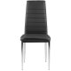 Dining Chairs Set of 4, Modern Faux Leather Kitchen Chairs with Chrome Legs, black