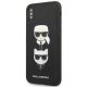 Karl Lagerfeld Saffiano Karl&Choupette Head Case for iPhone XS Max - Black