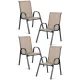 Sofotel So-980 Garden Chairs, Textilene, Beige/Graphite, 4 Pcs