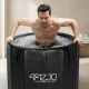 4FIZJO Inflatable Drop-Stitch Ice Bath Tub Round, Black