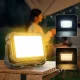 Multifunctional LED Solar Floodlight with Power Bank, Brown