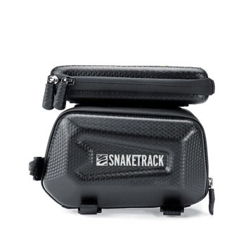 Snake Track ST04 Waterproof Bike Frame Bag with Phone Holder Triple Pouch, Black