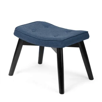 Sofotel Norse Scandinavian Footstool and Pouf, Navy Blue