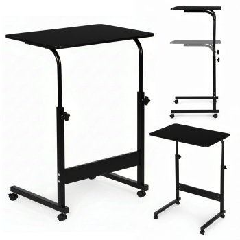 Adjustable Mobile Laptop Desk ModernHome, C-Shaped Side Table for Sofa, Black